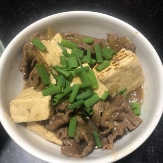 玉ねぎと焼き豆腐で☆肉豆腐